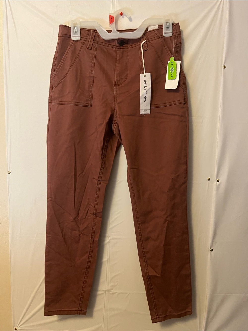 Vanilla Star Men's Brick Brown Straight Chinos